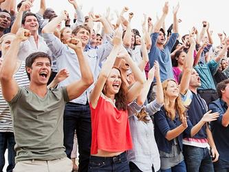 Crowd of fans at a sporting event